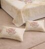Brown Panel Design 180 TC Cotton King Bedhseet 2 pillow covers