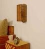 Wooden Flush Mount Wall Light (Brown)