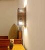 Wooden Flush Mount Wall Light (Brown)