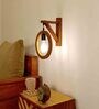 Brown Pine Wood Halo Wall Sconces
