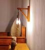 Brown Pine Wood Halo Wall Sconces