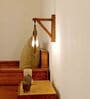 Brown Pine Wood Halo Wall Sconces