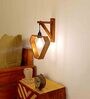 Hexad L Brown Solid Wood Wall Sconces