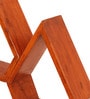 Set of 3 Solid Wood Pentagon Shaped Wall Shelf in Brown Colour