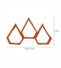 Set of 3 Solid Wood Pentagon Shaped Wall Shelf in Brown Colour