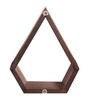 Set of 3 Solid Wood Pentagon Shaped Wall Shelf in Brown Colour