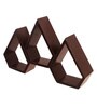 Set of 3 Solid Wood Pentagon Shaped Wall Shelf in Brown Colour