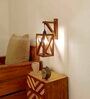 Symmetric Wooden Novelty Wall Light (Natural Wood)