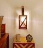 Symmetric Wooden Novelty Wall Light (Natural Wood)