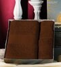 Brown Plain TC Cotton 1 Bath Towel with 2 Hand Towel and 1 Box