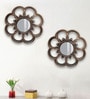 Brown Plastic (Set of 2) Wall Mirror