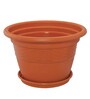 Brown Plastic 8 Inch Heavy Duty Planters Pots