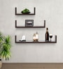 Brown Plywood, Cloth, Goldfoil, Paints & Semi Precious Stones Wall Shelf