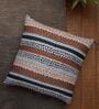 Brown Traditional Polycanvas 16 x 16 Inches Cushion Cover