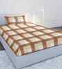 Brown Polycotton 1 Single Bedsheet with 1 Pillow Cover