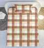 Brown Polycotton 1 Single Bedsheet with 1 Pillow Cover