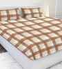 Brown Polycotton 1 Super King Bedsheet with 2 Pillow Covers