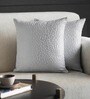 Brown Textured Poly Cotton 16 x 16 Inches Cushion Covers (Set of 2)