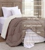 Brown Polycotton Solid 350 GSM Single Bed Reversible Quilted Comforter