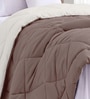 Brown Polycotton Solid 350 GSM Single Bed Reversible Quilted Comforter