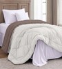 Brown Polycotton Solid 350 GSM Single Bed Reversible Quilted Comforter
