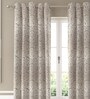Brown Traditional Poly Cotton 7 Ft Semisheer Eyelet Door Curtains (Set of 2)