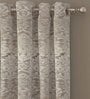 Brown Traditional Poly Cotton 7 Ft Semisheer Eyelet Door Curtains (Set of 2)