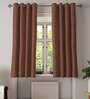 Brown Polyester Solid 5 Ft Blackout Eyelet 2 Window Curtains