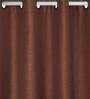 Brown Polyester Solid 5 Ft Blackout Eyelet 2 Window Curtains