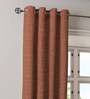Brown Polyester Solid 5 Ft Blackout Eyelet 2 Window Curtains