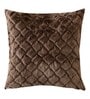 Brown Textured Polyester 16 x 16 Inches Cushion Covers (Set of 2)