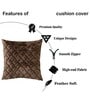 Brown Textured Polyester 16 x 16 Inches Cushion Covers (Set of 2)