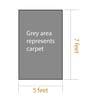 Brown Shaggy Polyester 5 ft x 7 ft Shaggy Carpet