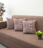 Brown Polyester Abstract 16x16 inches Cushion Covers Set of 3