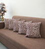 Brown Polyester Abstract 16x16 inches Cushion Covers Set of 5