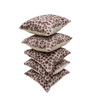 Brown Polyester Abstract 16x16 inches Cushion Covers Set of 5