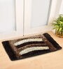 Brown Abstract Polyester 24 x 16 Inches Anti Skid Door Mat