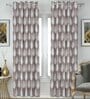 Brown Polyester Floral 5Ft Semisheer Eyelet Window Curtain (1 Pc)