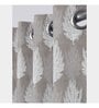 Brown Polyester Floral 5Ft Semisheer Eyelet Window Curtain (1 Pc)