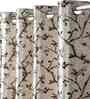 Brown Polyester Abstract 7ft Blackout Eyelet Door Curtains