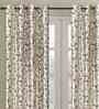 Brown Polyester Abstract 7ft Blackout Eyelet Door Curtains