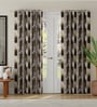 Brown Polyester Abstract 7ft Room Darkening Eyelet Door Curtains (2 Pc)