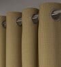 Brown Solid Polyester 7 Ft Semisheer Eyelet Door Curtains (Set of 2)