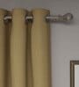 Brown Solid Polyester 7 Ft Semisheer Eyelet Door Curtains (Set of 2)