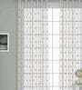 Brown Geometric Polyester 7 Ft Sheer Eyelet Door Curtain