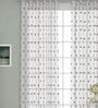 Brown Geometric Polyester 7 Ft Sheer Eyelet Door Curtain