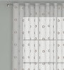 Brown Geometric Polyester 7 Ft Sheer Eyelet Door Curtain