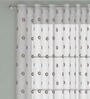 Brown Geometric Polyester 7 Ft Sheer Eyelet Door Curtain