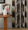 Brown Polyester Abstract 9ft Room Darkening Eyelet Long Door Curtains (2 Pc)