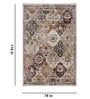 Brown Persian Polyester 6 ft x 9 ft Machine Made Carpet